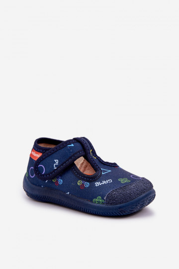 Chanclas Milami infantiles elásticas con cierres de velcro en color azul marino Ambette
