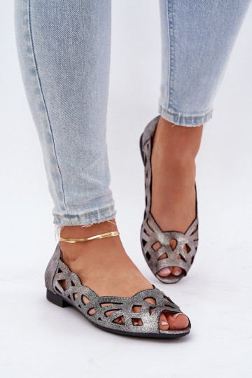 Bailarinas caladas Z Odkrytymi Palcami color plata Calgis