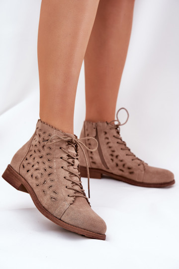 Bajo Botas con elementos calados S.Barski HY51-185 beige 2