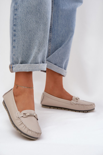 isósceles Piel Mocasines con adornos S.Barski LR51-547 beige 2