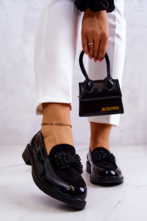 Estilo elegante Mocasines lacados Mocasines de color negro Belize Estilo elegante Mocasines lacados Mocasines de color negro Belize