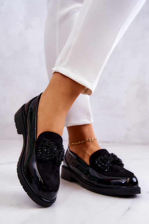 Estilo elegante Mocasines lacados Mocasines de color negro Belize Estilo elegante Mocasines lacados Mocasines de color negro Belize