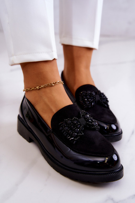 Estilo elegante Mocasines lacados Mocasines de color negro Belize Estilo elegante Mocasines lacados Mocasines de color negro Belize