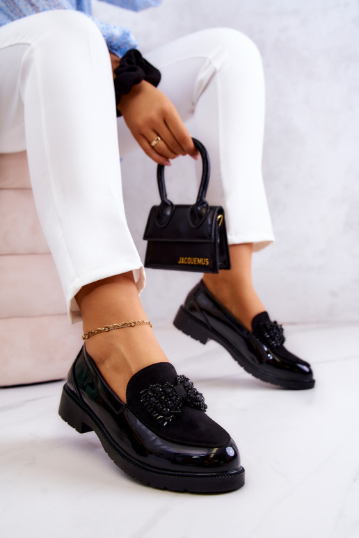 Estilo elegante Mocasines lacados Mocasines de color negro Belize Estilo elegante Mocasines lacados Mocasines de color negro Belize