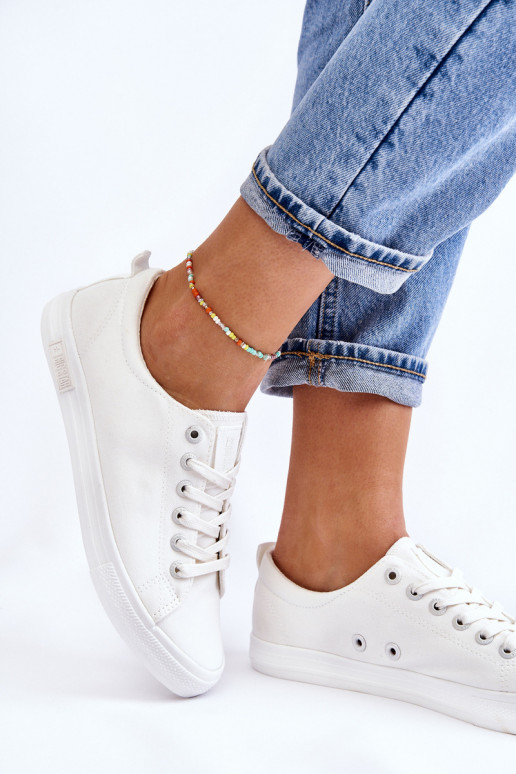 Femenino Suavemente zapatillas de suela plana Big Star LL274058 el color blanco