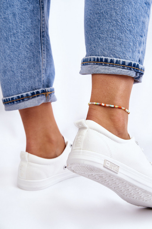 Femenino Suavemente zapatillas de suela plana Big Star LL274058 el color blanco