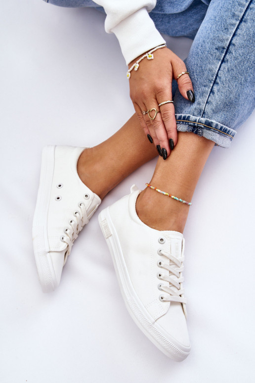 Femenino Suavemente zapatillas de suela plana Big Star LL274058 el color blanco