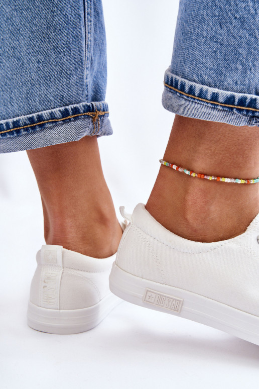 Femenino Suavemente zapatillas de suela plana Big Star LL274058 el color blanco