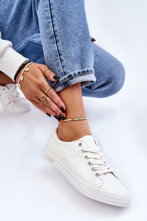 Femenino Suavemente zapatillas de suela plana Big Star LL274058 el color blanco