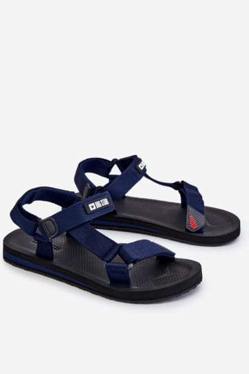Tiene quesculino sandalias con sujetadores adhesivos Big Star DD174718 azul oscuro