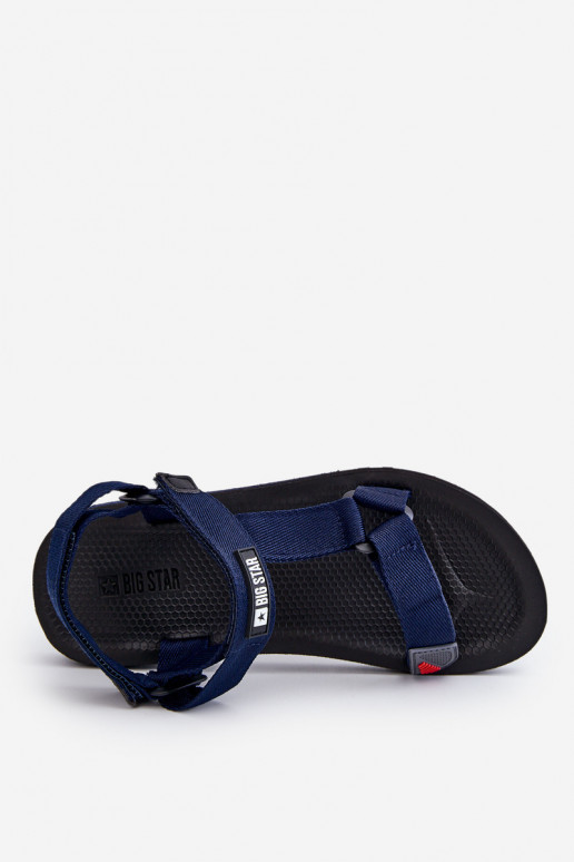 Tiene quesculino sandalias con sujetadores adhesivos Big Star DD174718 azul oscuro