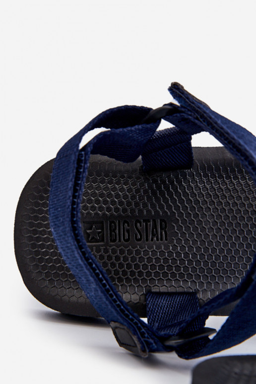 Tiene quesculino sandalias con sujetadores adhesivos Big Star DD174718 azul oscuro