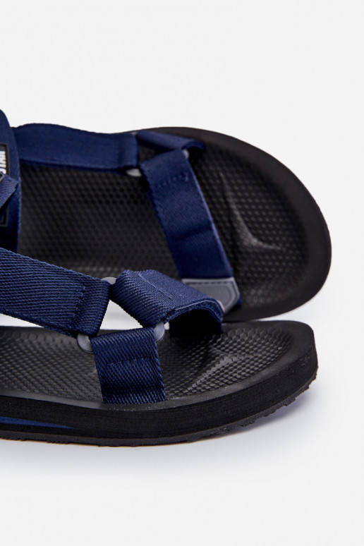Tiene quesculino sandalias con sujetadores adhesivos Big Star DD174718 azul oscuro