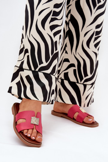 Zapatillas planas con recortes y decoración color rosa Bohalis 2