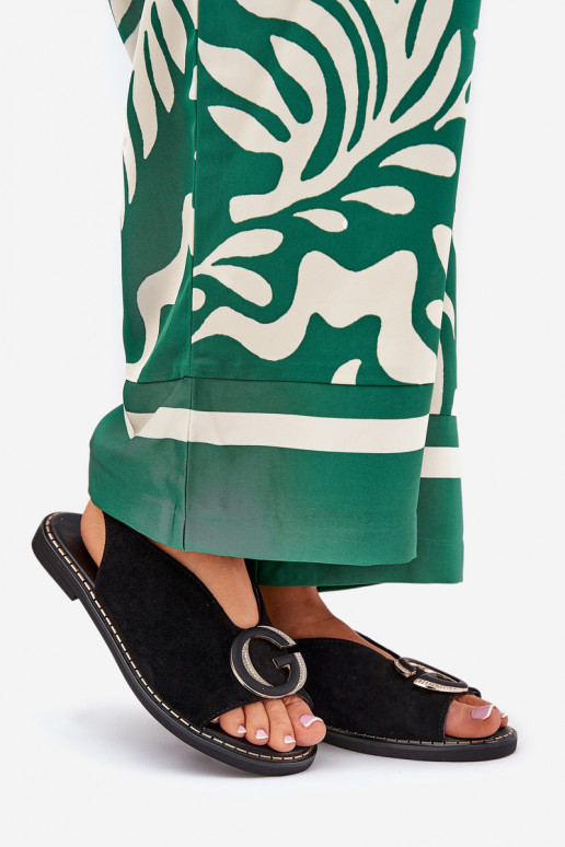 Sandalias planas con adornos de color negro Haliones Sandalias planas con adornos de color negro Haliones