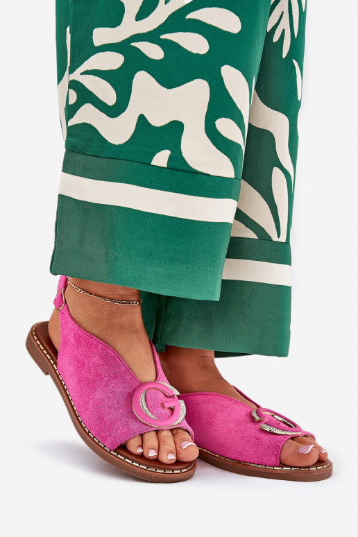 Sandalias planas con adornos color rosa Haliones Sandalias planas con adornos color rosa Haliones