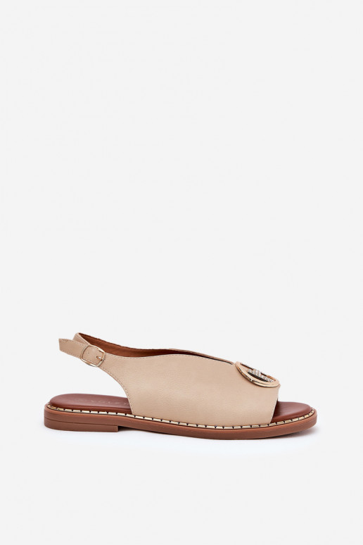 isósceles Estilo elegante sandalias con adornos beige Iseliria isósceles Estilo elegante sandalias con adornos beige Iseliria