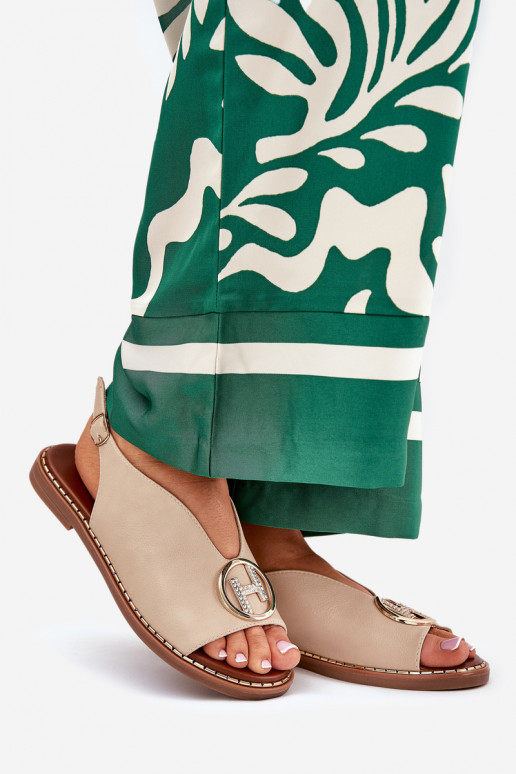 isósceles Estilo elegante sandalias con adornos beige Iseliria isósceles Estilo elegante sandalias con adornos beige Iseliria