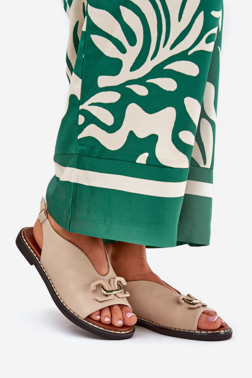 sandalias con tacones anchos con adornos de cuero ecológico beige Tillireta sandalias con tacones anchos con adornos de cuero ecológico beige Tillireta