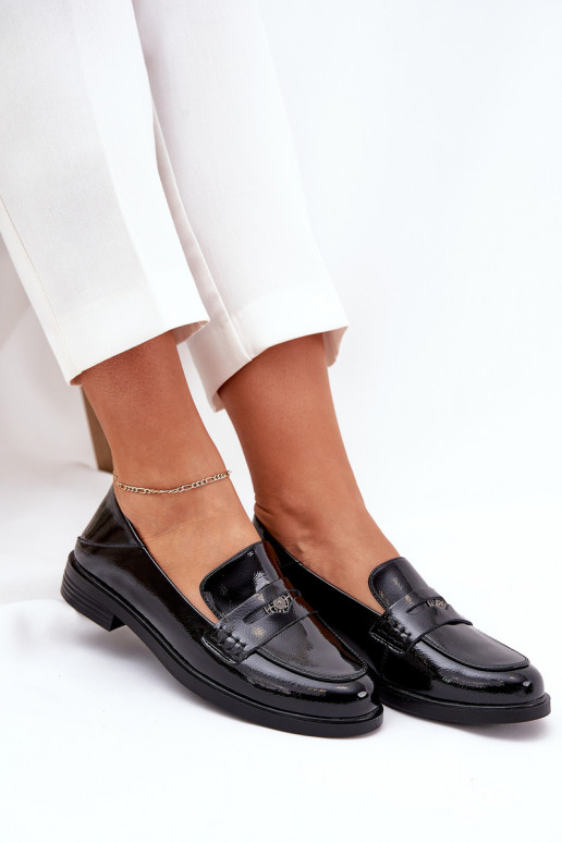 Estilo elegante Mocasines lacados Femenino Z Activadoturalnej Skóry Vinceza 18100 de color negro Estilo elegante Mocasines lacados Femenino Z Activadoturalnej Skóry Vinceza 18100 de color negro