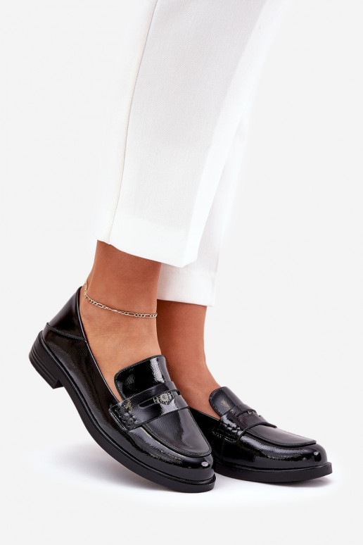 Estilo elegante Mocasines lacados Femenino Z Activadoturalnej Skóry Vinceza 18100 de color negro Estilo elegante Mocasines lacados Femenino Z Activadoturalnej Skóry Vinceza 18100 de color negro