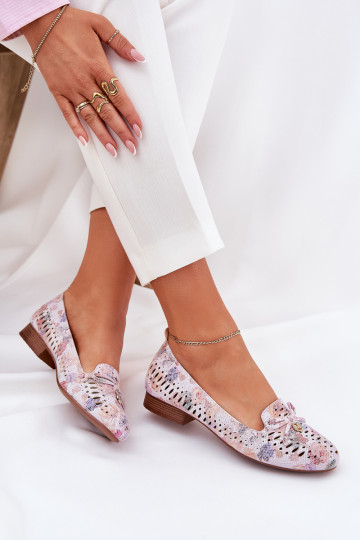 Bailarinas caladas con cintas con flores de gamuza ecológicaoAe Colores diferentes Amepitrea