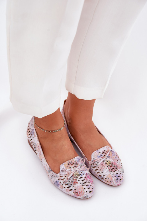 Bailarinas caladas con cintas con flores de gamuza ecológicaoAe Colores diferentes Amepitrea