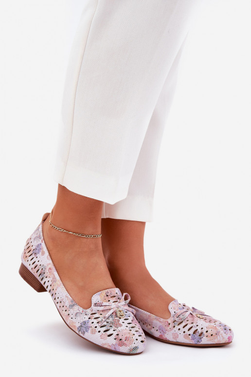 Bailarinas caladas con cintas con flores de gamuza ecológicaoAe Colores diferentes Amepitrea