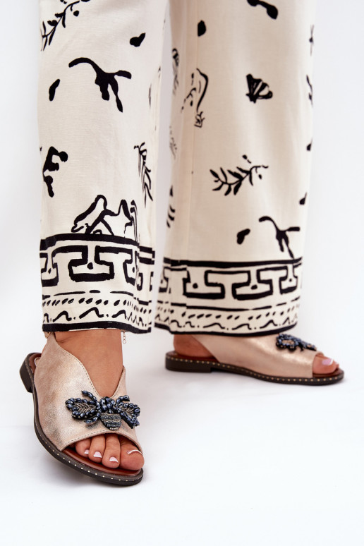 con brillo Sandalias de mujer con adornos isósceles color oro rosa Russona con brillo Sandalias de mujer con adornos isósceles color oro rosa Russona