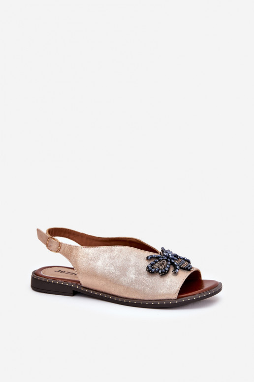con brillo Sandalias de mujer con adornos isósceles color oro rosa Russona con brillo Sandalias de mujer con adornos isósceles color oro rosa Russona