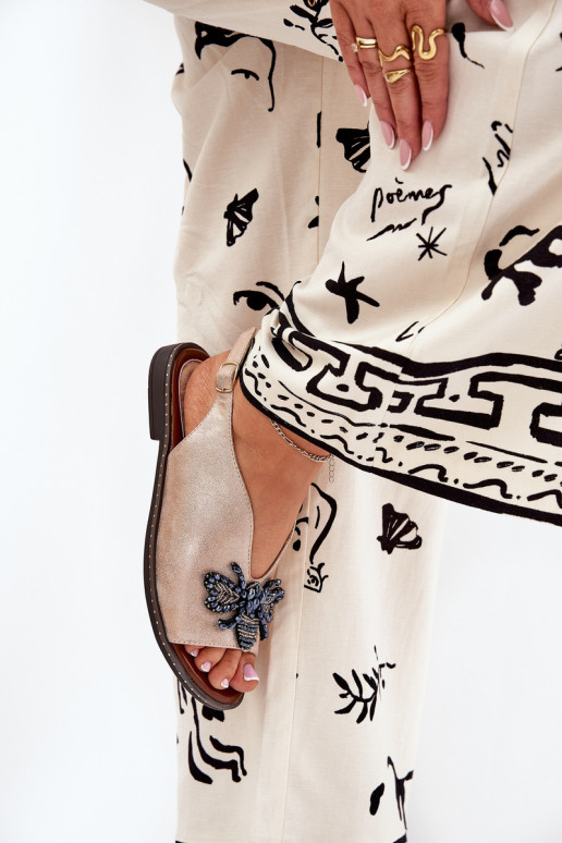 con brillo Sandalias de mujer con adornos isósceles color oro rosa Russona con brillo Sandalias de mujer con adornos isósceles color oro rosa Russona