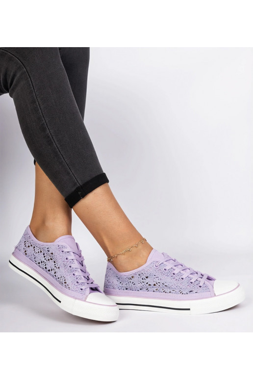 Zapatillas moradas para mujer caladas...