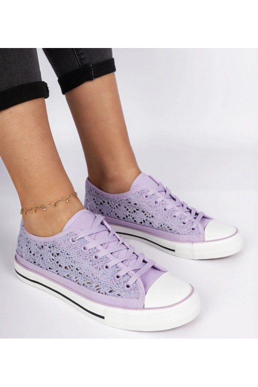 Zapatillas moradas para mujer caladas...