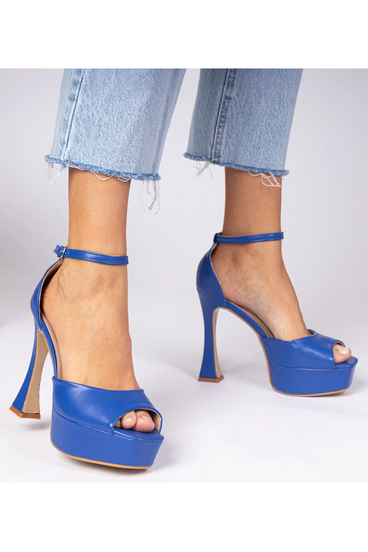Sandalias azules de tacón alto Tesli