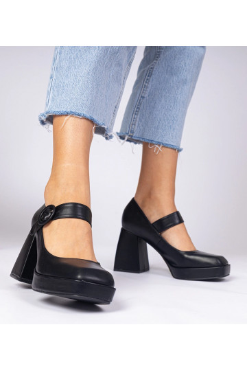 Zapatos de tacón negro con... 2