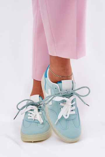 Zapatillas deportivas bajas para mujer con estampado de leopardo color menta-rosa Zelevelis 2