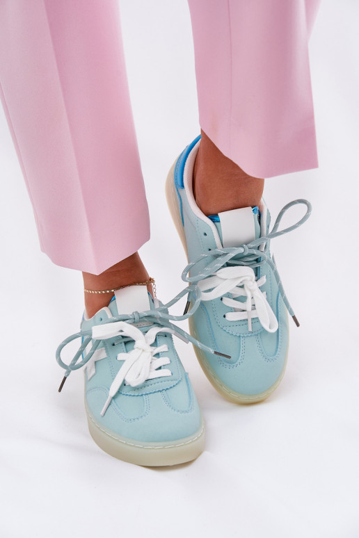 Bajo zapatillas Femenino con estampados de piel de leopardo color menta Zelevelis