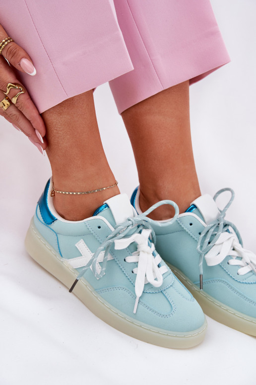 Bajo zapatillas Femenino con estampados de piel de leopardo color menta Zelevelis