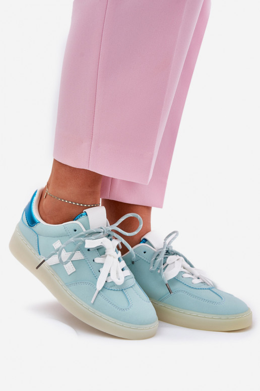 Bajo zapatillas Femenino con estampados de piel de leopardo color menta Zelevelis