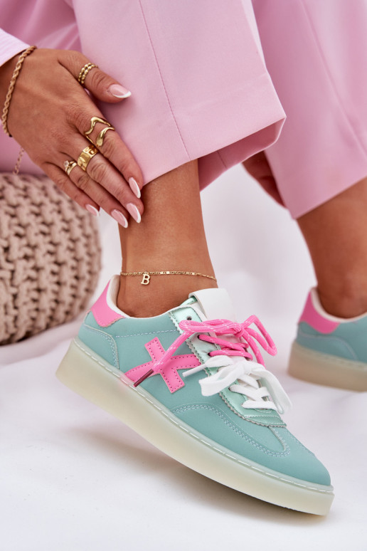 Bajo zapatillas Femenino con estampados de piel de leopardo menta -color rosa Zelevelis