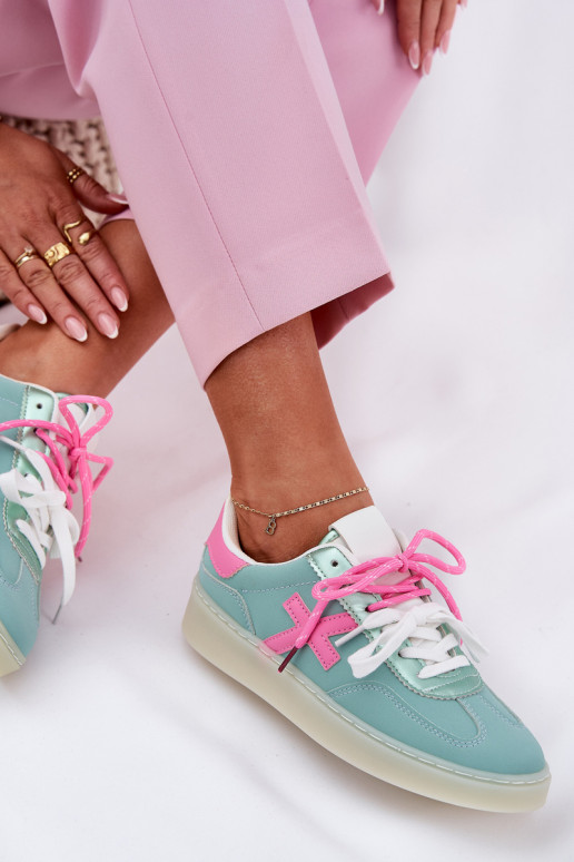 Bajo zapatillas Femenino con estampados de piel de leopardo menta -color rosa Zelevelis