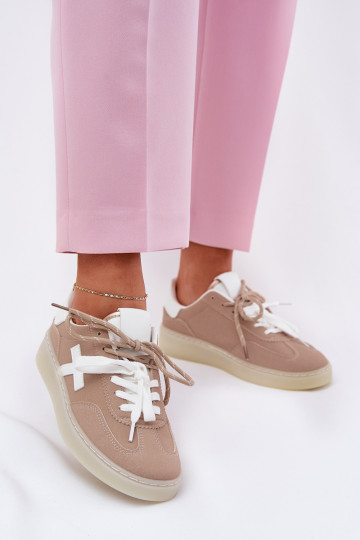 Zapatillas elegantes modelo sneaker para mujer con plataforma color rosa Silavia