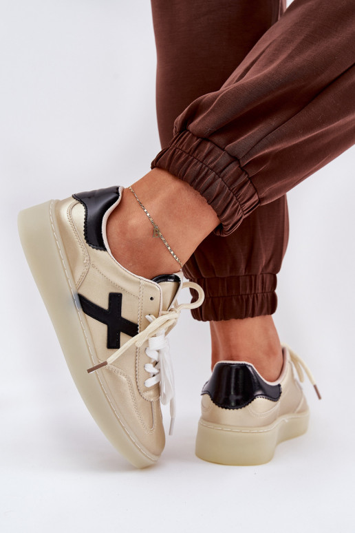 Bajo zapatillas Femenino color dorado Zelevelis