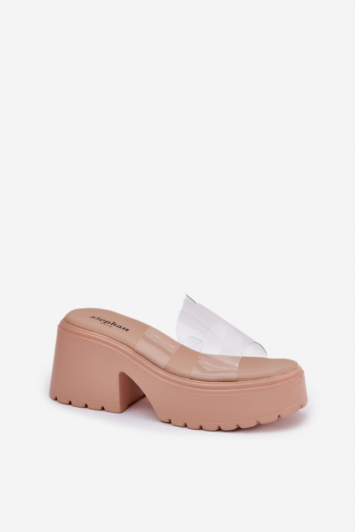 pantuflas transparentes Femenino con una plataforma I Tiene quesivo Obcasie beige Rizana pantuflas transparentes Femenino con una plataforma I Tiene quesivo Obcasie beige Rizana
