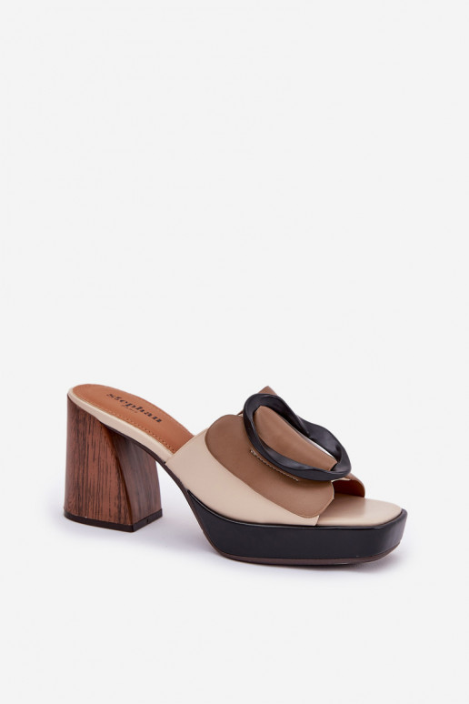 zapatillas de mujer Activado SłupkoAym Obcasie con hebillas beige Amuria zapatillas de mujer Activado SłupkoAym Obcasie con hebillas beige Amuria