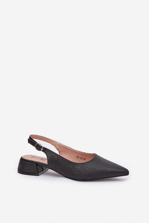 sandalias estampadas Femenino Activado Sutilm Obcasie de color negro Jorela