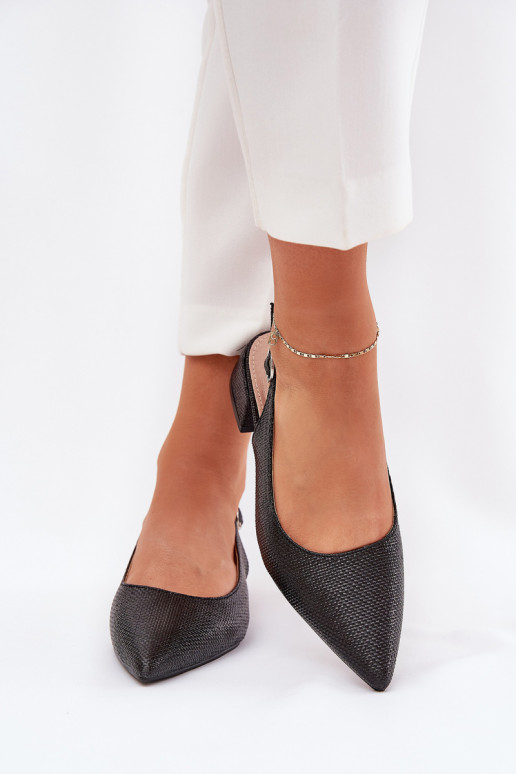 sandalias estampadas Femenino Activado Sutilm Obcasie de color negro Jorela