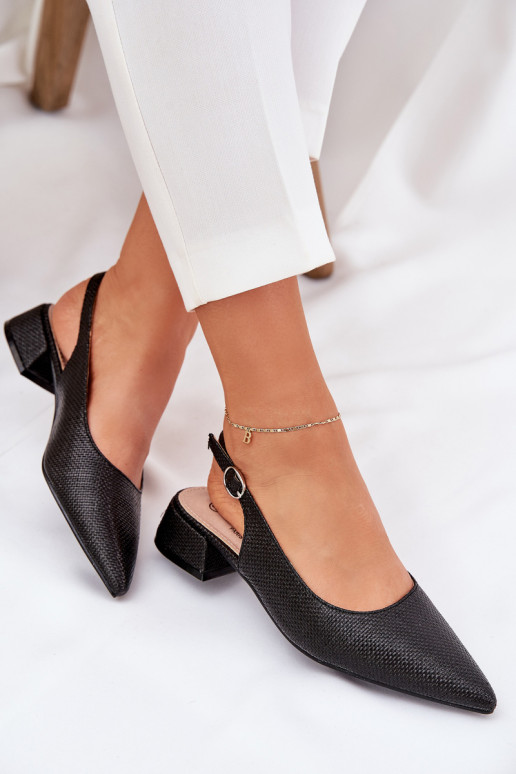 sandalias estampadas Femenino Activado Sutilm Obcasie de color negro Jorela