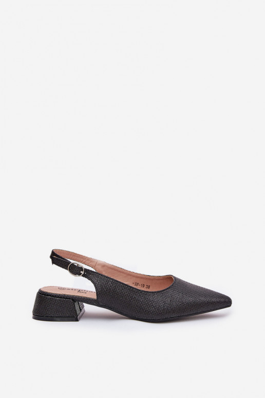 sandalias estampadas Femenino Activado Sutilm Obcasie de color negro Jorela