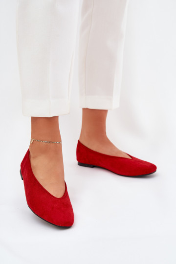 modelo clásico bailarinas Z de gamuza ecológicau color rojo Osallin 2